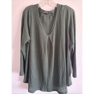 Bloomchic Green V-Neck 3/4 Sleeve Poly Crepe Blouse 14-16